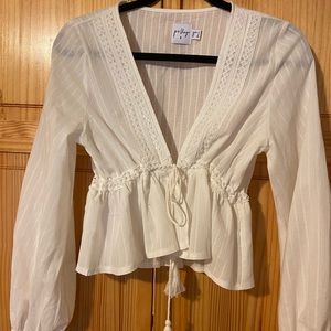 Princess Polly long sleeve tied top